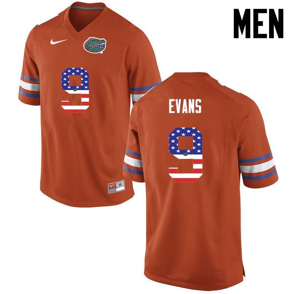 Men's NCAA Florida Gators Josh Evans #9 Stitched Authentic USA Flag Fashion Nike Orange College Football Jersey BHV5365RF